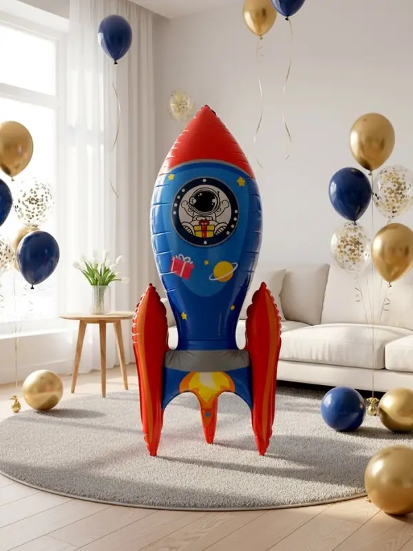 Воздушный шар фольгированный 3D 50" &laquo;Ракета&raquo;