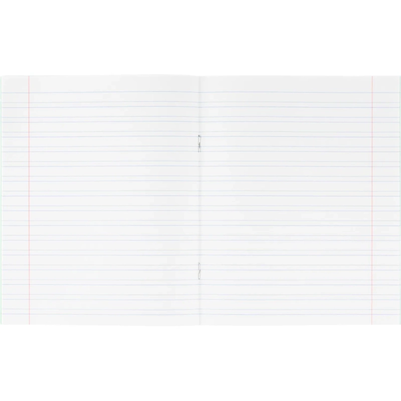 Тетрадь  в зеленом офсете 12 л.,узкая линия уп. по 20 шт.,100% белизна