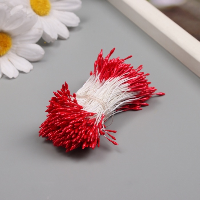 Тычинки для искусственных цветов глянец "Рисинки" красный набор 360 шт длина 6 см