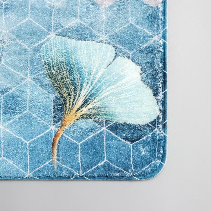 Коврик для ванной Доляна «Листья», 50×80 см, микрофибра Коврик для ванной Доляна «Листья», 50×80 см, микрофибра