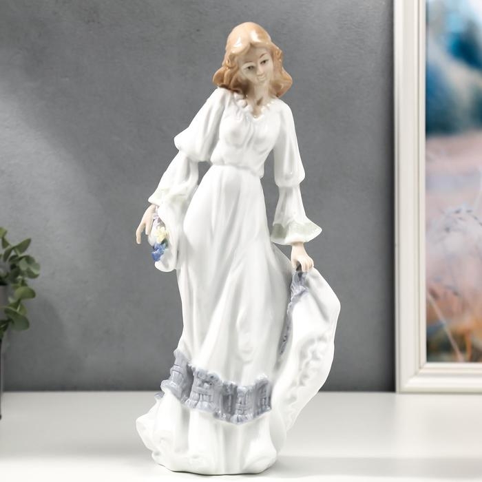 Сувенир керамика  Сувенир керамика "Девушка со шляпкой" цветной 35,5х12х16 см