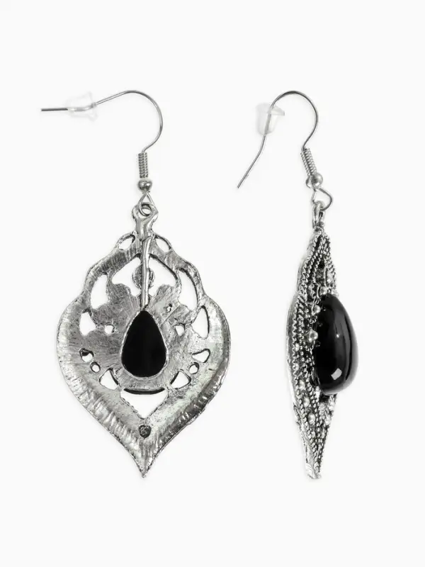 Серьги ассорти &laquo;Капля&raquo; изящность, ажурная, цвет чёрный в чернёном серебре