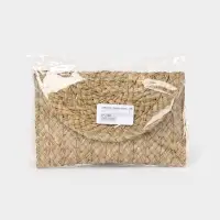 Сумка клатч плетёная из сиграсса, 26&times;16&times;3 см, бежевая