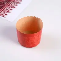 Форма для кулича бумажная Деко-про «Красная Пасха», 7×6 см, красная