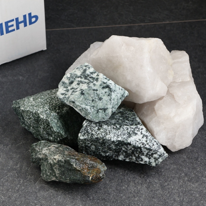 Камень для бани  Камень для бани "Дуэт", талькохлорит, кварцит, колотый, 20 кг, фракция 70-120 мм