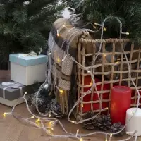 Гирлянда &laquo;Нить&raquo; 10 м, IP20, прозрачная нить, 100 LED, 8 режимов, 220 В, свечение жёлтое