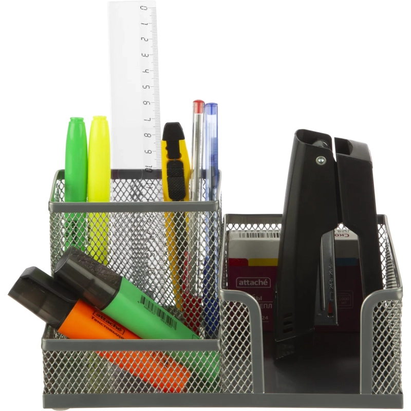 Подставка-органайзер для канц принадлежностей Attache серебр 185x93x102мм