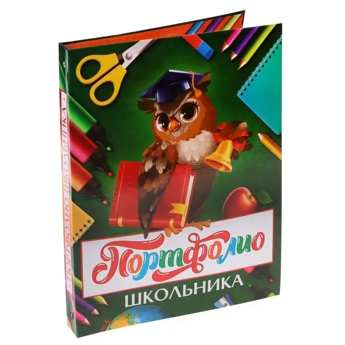 Папка школьная на кольцах &laquo;Портфолио школьника&raquo;, 6 листов-разделителей, 24.5&times;32 см