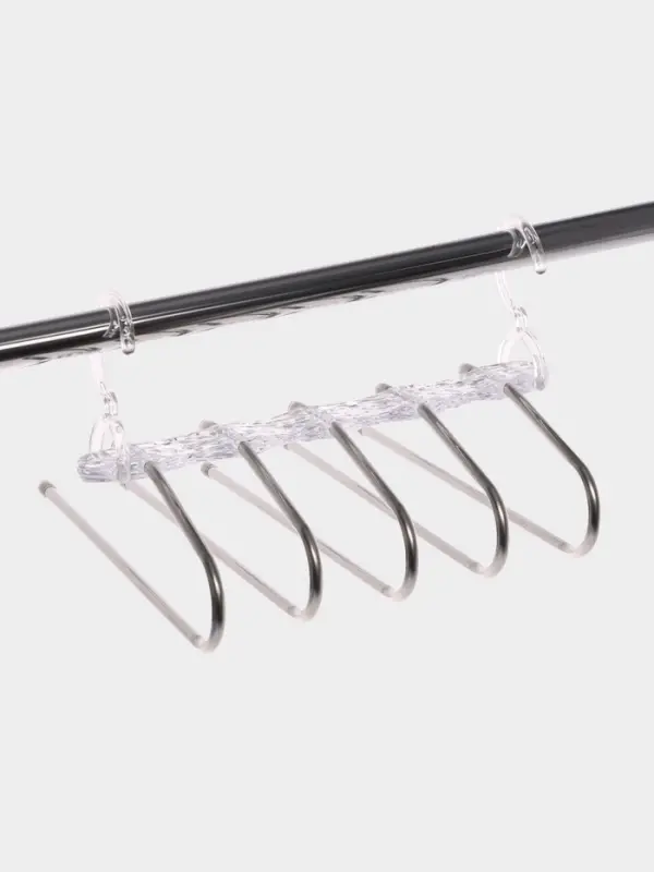 Вешалка для брюк многоуровневая, трансформер, 30.5&times;32&times;7.5, 5 уровней, прозрачная