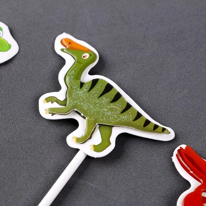 Топпер для торта «Динозаврики», в наборе 5 шт. Топпер для торта «Динозаврики», в наборе 5 шт.