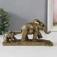 Фигурка полистоун &laquo;Слониха со слонёнком на прогулке&raquo;, 21&times;8&times;10.8 см