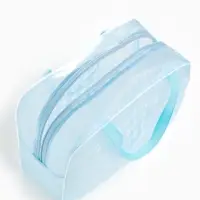Косметичка - сумка на молнии, с ручками, для бассейна, с рисунком, голубая