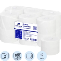 Бумага туалетная д/дисп Luscan Prof Etalon ЦВ 2сл бел цел 100м 12рул/уп