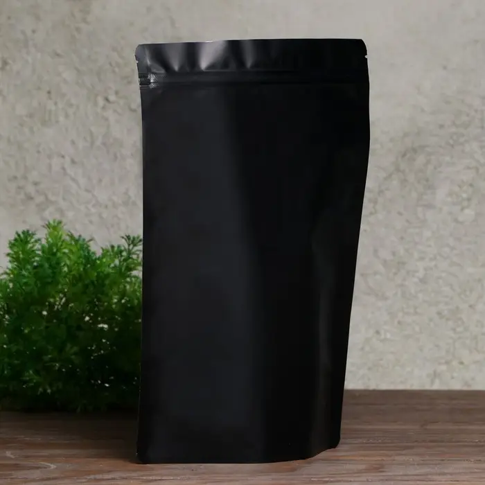 Пакет дой-пак, матовый, чёрный, 20×30×5 см