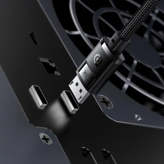 Кабель видео Baseus, DisplayPort(m)-DisplayPort(m), 8K@60Hz, 1 м, чёрный