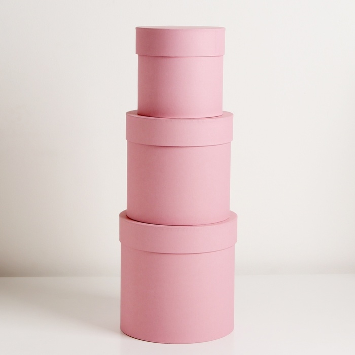 Набор шляпных коробок 3 в 1 Набор шляпных коробок 3 в 1 "Пудра", 18 × 18 ‒13 × 13 см