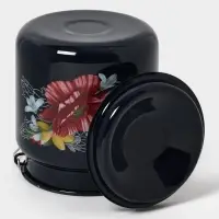 Бидон эмалированный &laquo;Апрель&raquo;, 3 л, с ручкой и крышкой, чёрный