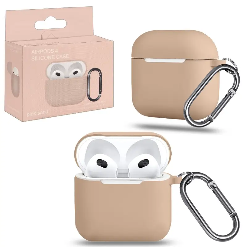 Чехол для AirPods 4 с карабином №2 Pink Sand