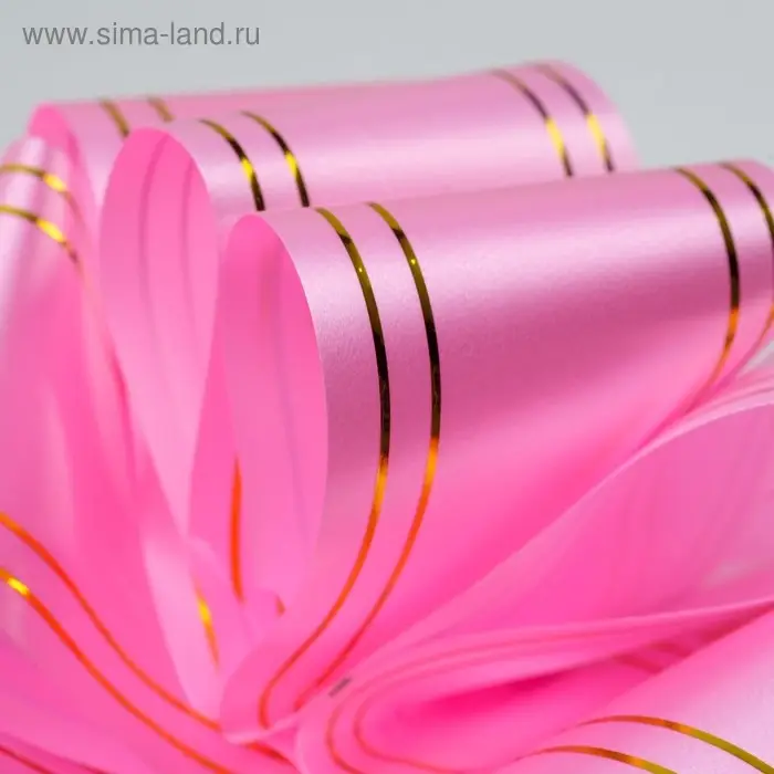 Бант - шар №5 «Золотые полосы», розовый Бант - шар №5 «Золотые полосы», розовый