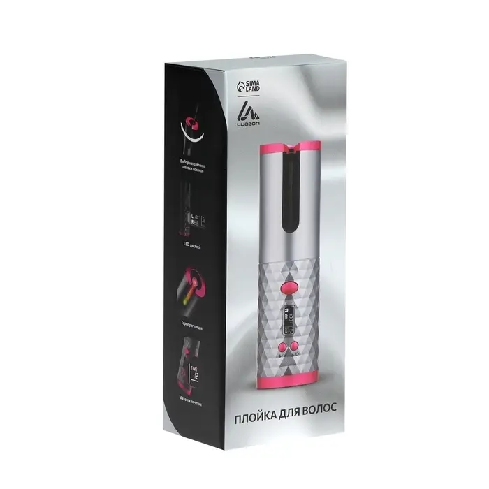 Плойка Luazon LW-16, 50 Вт, керамическое покрытие, d=19 мм, до 200&deg;С, портативная, от USB