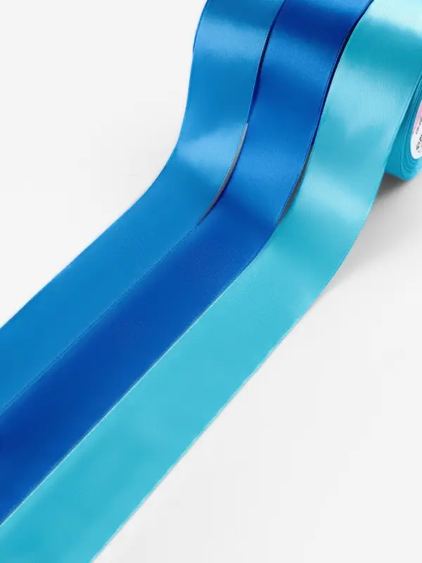 Атласная лента, набор 3 шт., 40 мм, 23&plusmn;1 м, голубая, синяя