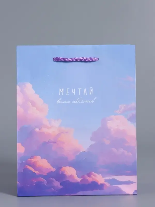Пакет подарочный "Мечтай выше облаков" ламинированный 18 х 22,3 х 10 см