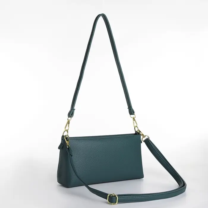 Сумка женская кросс-боди на молнии, 25.5&times;6.5&times;12.5 см, зелёная