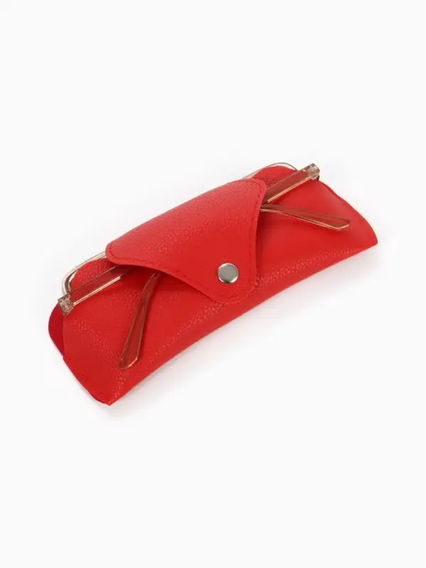 Футляр для очков, на кнопке, 16&times;3&times;6.3 см, красный