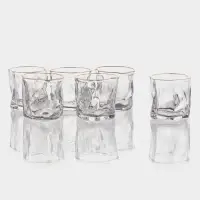 Стаканы IceBar.Gold, 250 мл, 8&times;7.7 см, набор 6 шт., с золотой отводкой, стекло, прозрачные