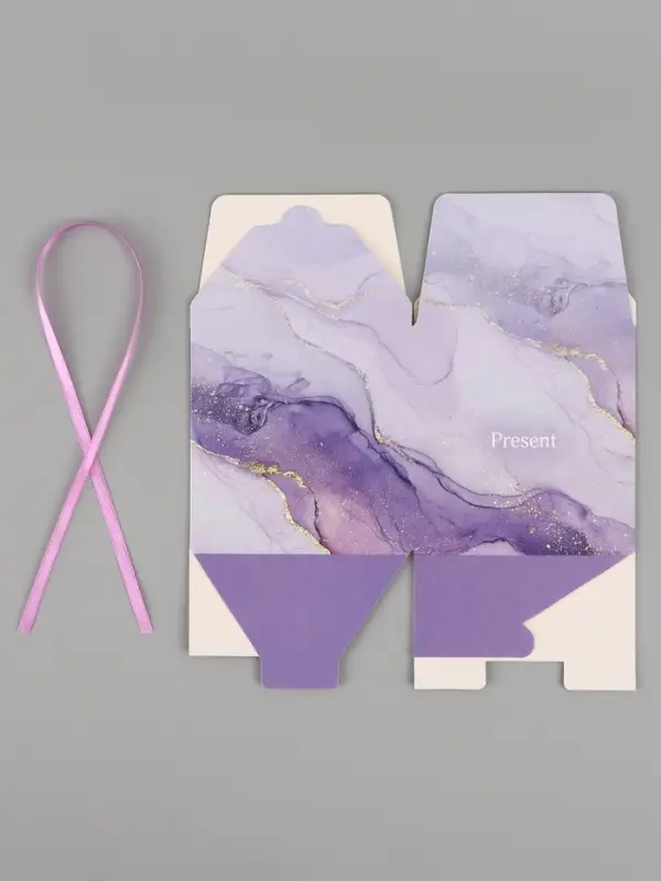 Коробка подарочная самосборная Present, 12&times;12&times;12 см, с лентой