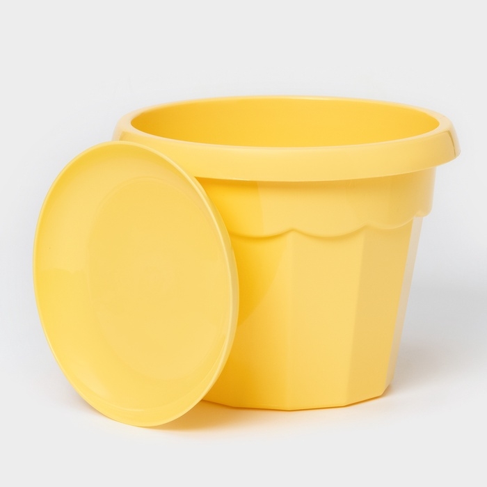 Горшок для цветов с поддоном Доляна «Эрика», 1,8 л, пластиковый, цвет жёлтый Горшок для цветов с поддоном Доляна «Эрика», 1,8 л, пластиковый, цвет жёлтый