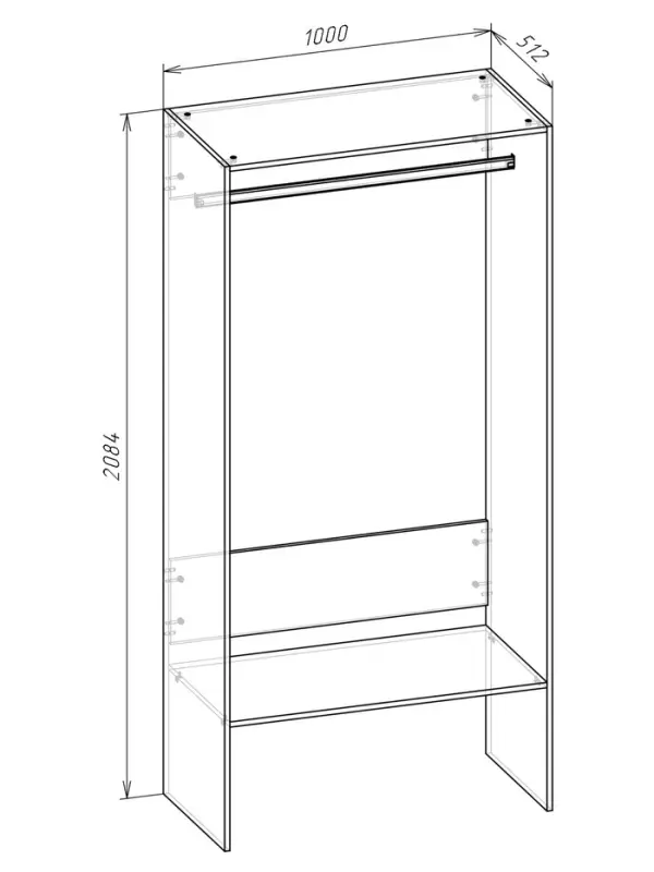 Комплект модульной гардеробной системы «Модус», 2800×2080×510 мм, цвет белый
