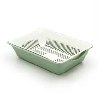 Туалет для кошек глубокий, 36&times;25&times;9 см, с сеткой, белый, мятный