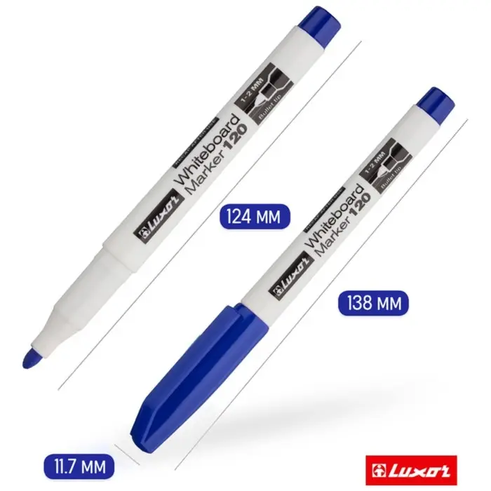 Маркер для доски 1-2 мм, Luxor 120, пулевидный, синий Маркер для доски 1-2 мм, Luxor 120, пулевидный, синий