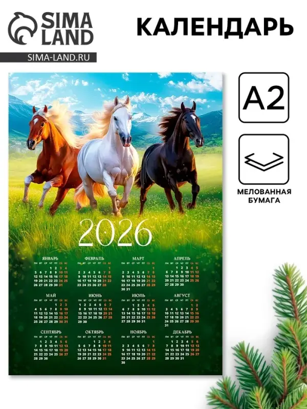 Календарь 2026 &laquo;Тройка лошадей&raquo;, А2