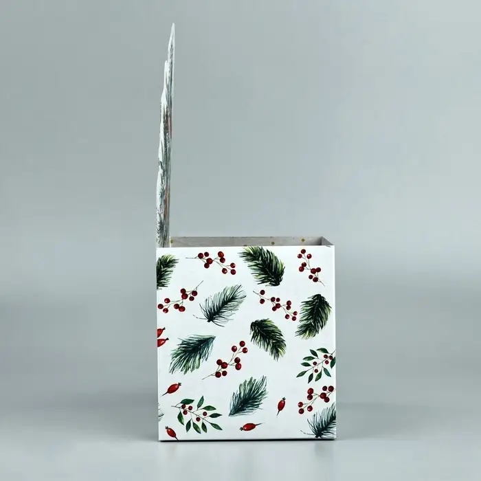 Коробка новогодняя для мини-букетов &laquo;С Новым годом&raquo;, 12&times;17&times;10 см