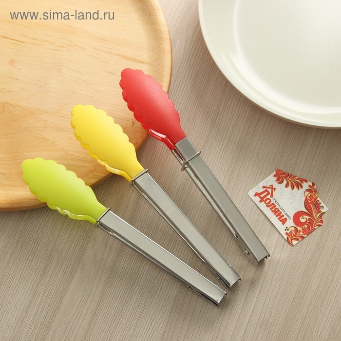 Щипцы универсальные Доляна «Лист», 18 см, цвет МИКС Щипцы универсальные Доляна «Лист», 18 см, цвет МИКС