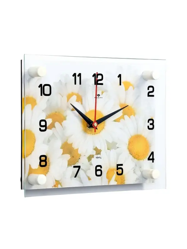 Часы настенные: Цветы, &laquo;Ромашки&raquo;, бесшумные, 20&times;26 см