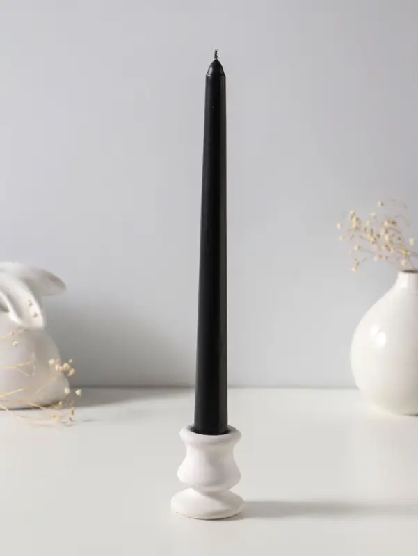 Свеча античная 25 см, 58 г, 7 ч, чёрный