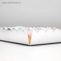 Коробочка для печенья с PVC крышкой, серебряная, 22 х 15 х 3 см