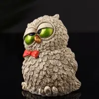 Фигурка гипс &laquo;Филин с бантом&raquo;, 8&times;6&times;6.5 см, бежевый
