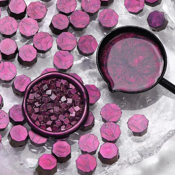 Сургуч в гранулах Сургуч в гранулах "Лиловый" перламутр набор 100 капсул