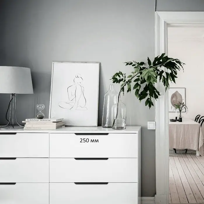 Ручка торцевая CAPPIO RT002BL, L=250 мм, м/о 192 мм, цвет черный, 4 шт.