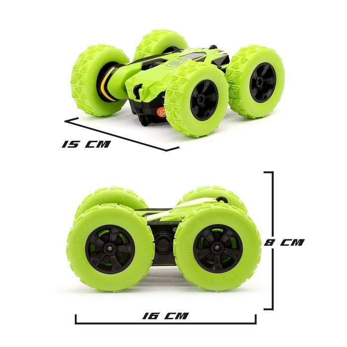 Машина-перевёртыш радиоуправляемая «Трюкач», масштаб 1:28, с аккумулятором, цвет зелёный