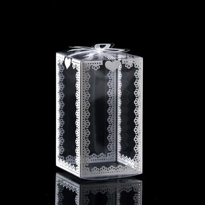 Складная прозрачная коробка из PVC, для упаковки подарков, 6×6×10.5 см