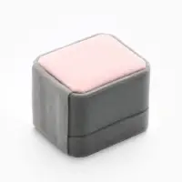 Футляр под кольцо, серьги &laquo;Геометрия&raquo;, бархатный, 5&times;5.5 см (&plusmn; 1 см), серо-розовый