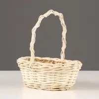 Корзина плетёная для хранения Splet, ротанг, с ручкой, бежевая, набор 3 шт.