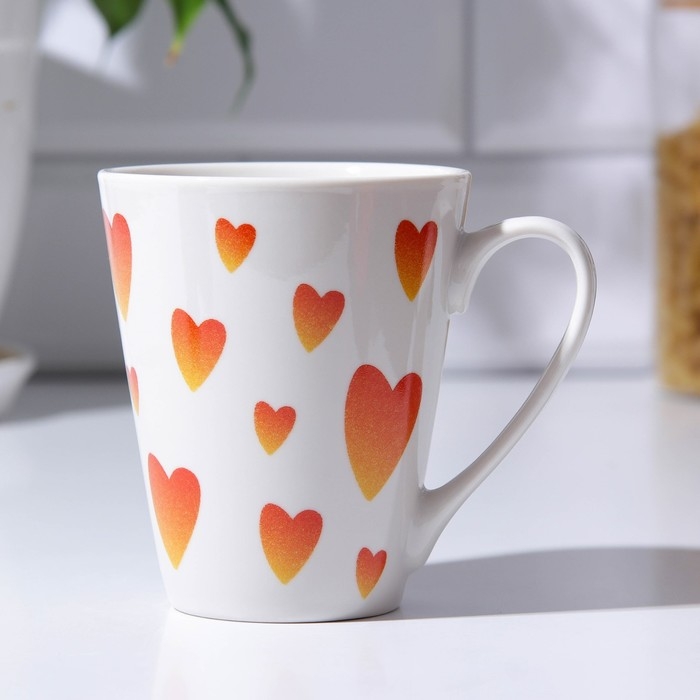 Кружка керамическая керамическая «Любовь согревает», 300 мл, цвет белый Кружка керамическая керамическая «Любовь согревает», 300 мл, цвет белый