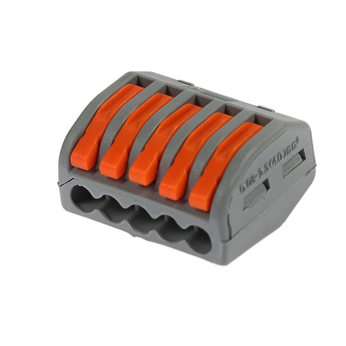 Строительно-монтажная клемма СК-330, 32А, 0,08-2,5 мм2, 5 отв.,с рычажком, наб. 10шт Строительно-монтажная клемма СК-330, 32А, 0,08-2,5 мм2, 5 отв.,с рычажком, наб. 10шт