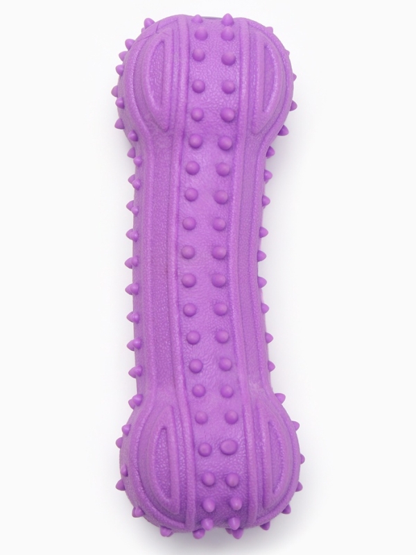 Игрушка жевательная "Пухлая кость", TPR, 12,8 см, фиолетовая